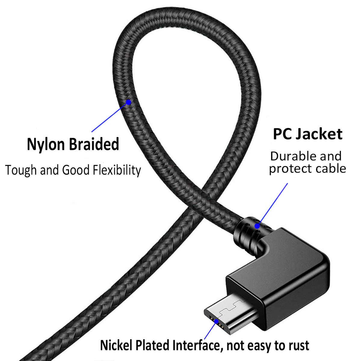 RCGEEK Type-C Cable to Micro USB OTG Cable 11 Inch Nylon Braised Right Angle Compatible with DJI Mavic Mini Mavic 2 Pro Mavic 2 Zoom Mavic Pro DJI Spark